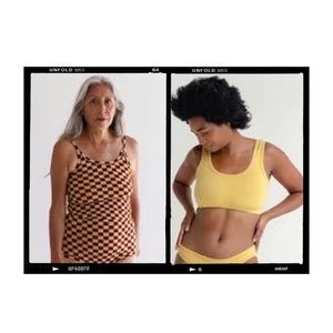 Arq Cropped Tank in Pierrot and Full Coverage Bra in Buttercup